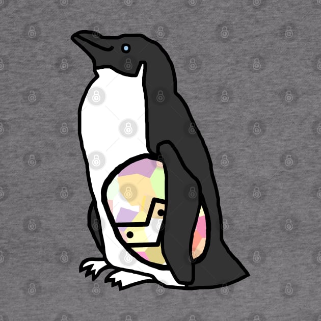 Penguin Holding Easter Egg by ellenhenryart